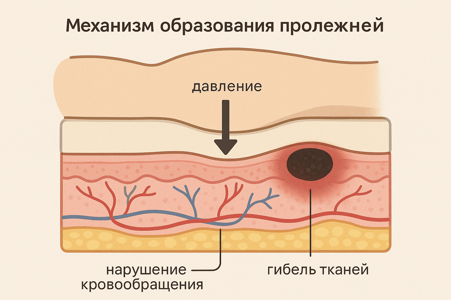 Наглядно, как образуются пролежни