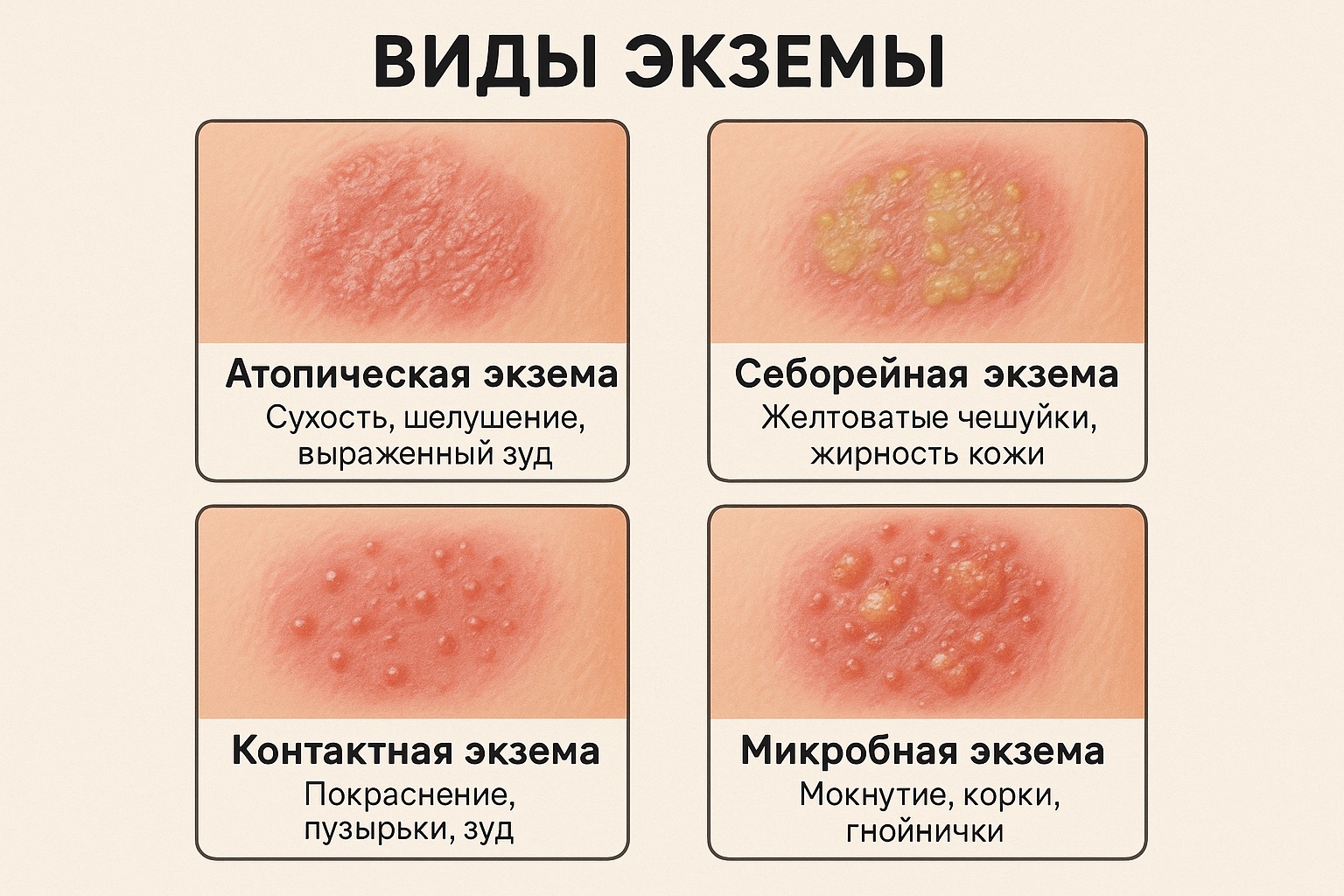 Виды экземы наглядно
